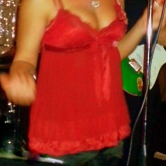 Sexy/cute! festive/romantic! Bebe babydoll top - Picture 2 of 2